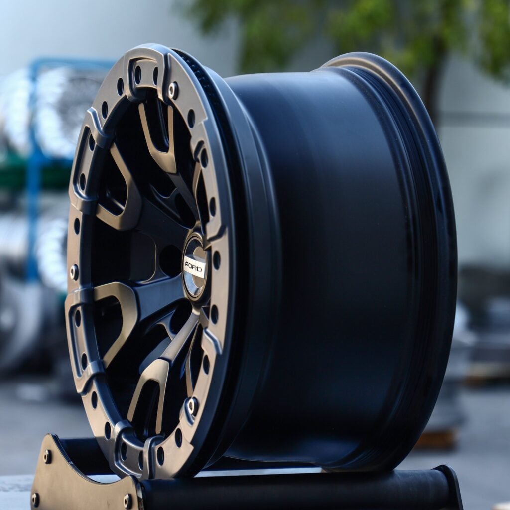 6x135 wheels – Matte Black, side view