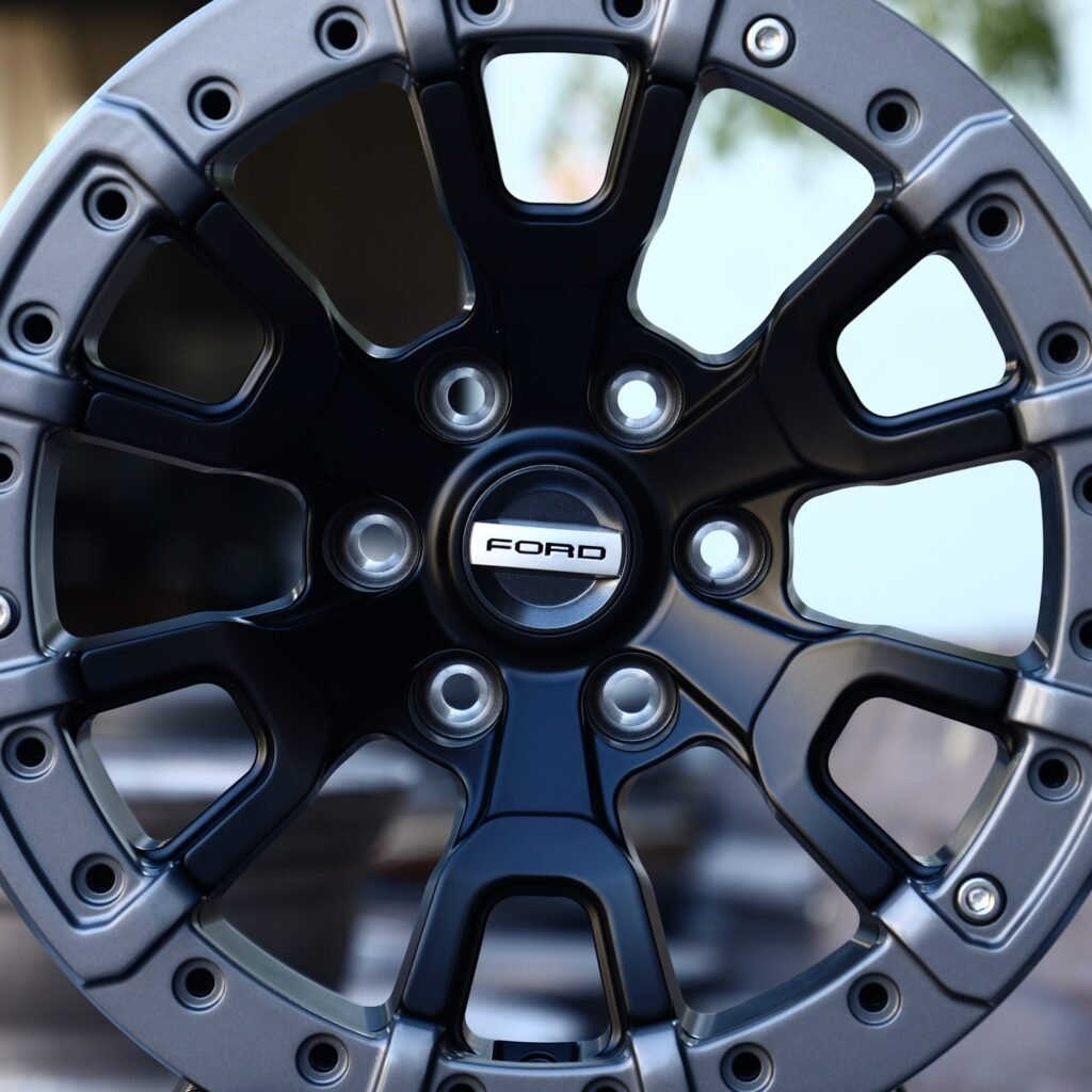 Toyota Tacoma wheels – Matte Black, lip and barrel detail