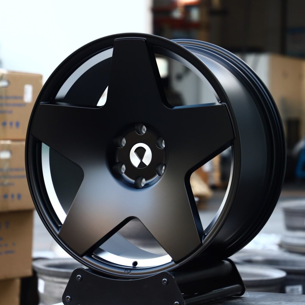 Toyota Tacoma wheels – Matte Black Custom, angled view