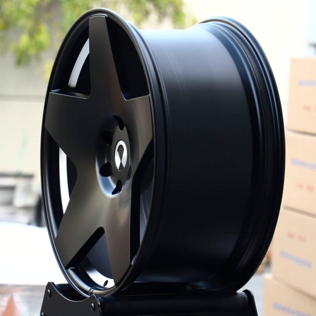 6x139.7 wheels – Matte Black Custom, side view