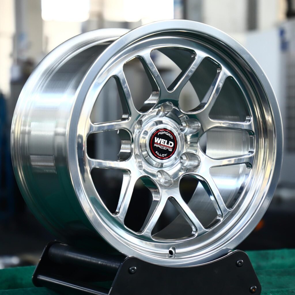 Chevrolet Silverado wheels – Matte Black Deep Lip (Weld Racing-Style), angled view