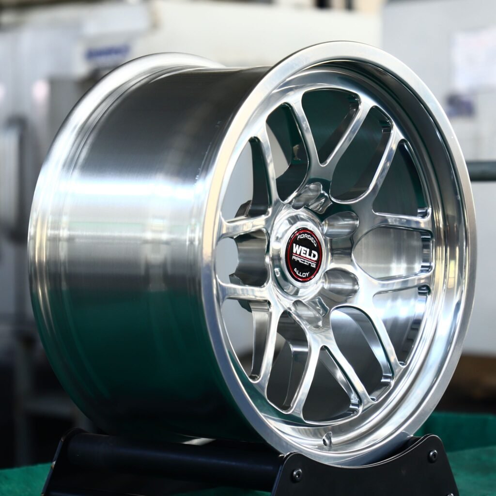 6x135 wheels – Matte Black Deep Lip (Weld Racing-Style), side view