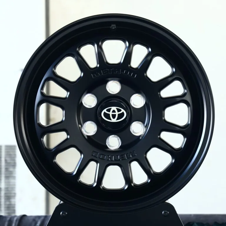 Toyota Tacoma wheels – Matte Black Deep Lip, front view
