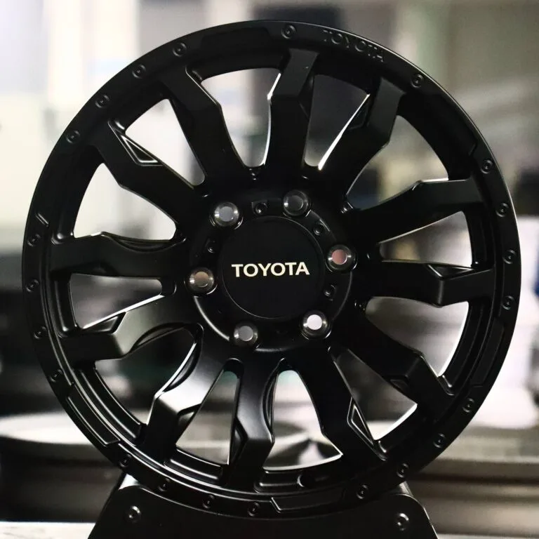 Toyota Tacoma wheels – Matte Black Deep Lip, front view