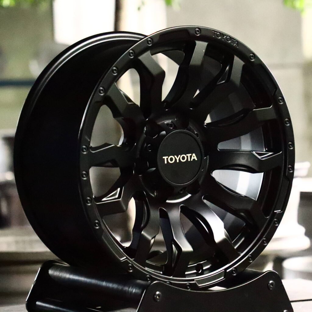 Toyota 4Runner wheels – Matte Black Deep Lip, angled view