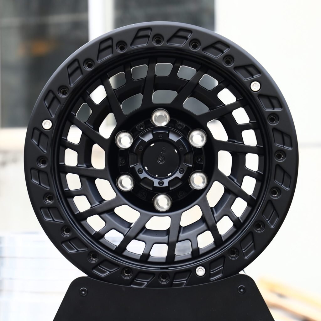 Ford F-150 wheels – Matte Black Directional Mesh, front view