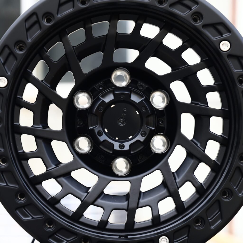 Toyota 4Runner wheels – Matte Black Directional Mesh, lip and barrel detail