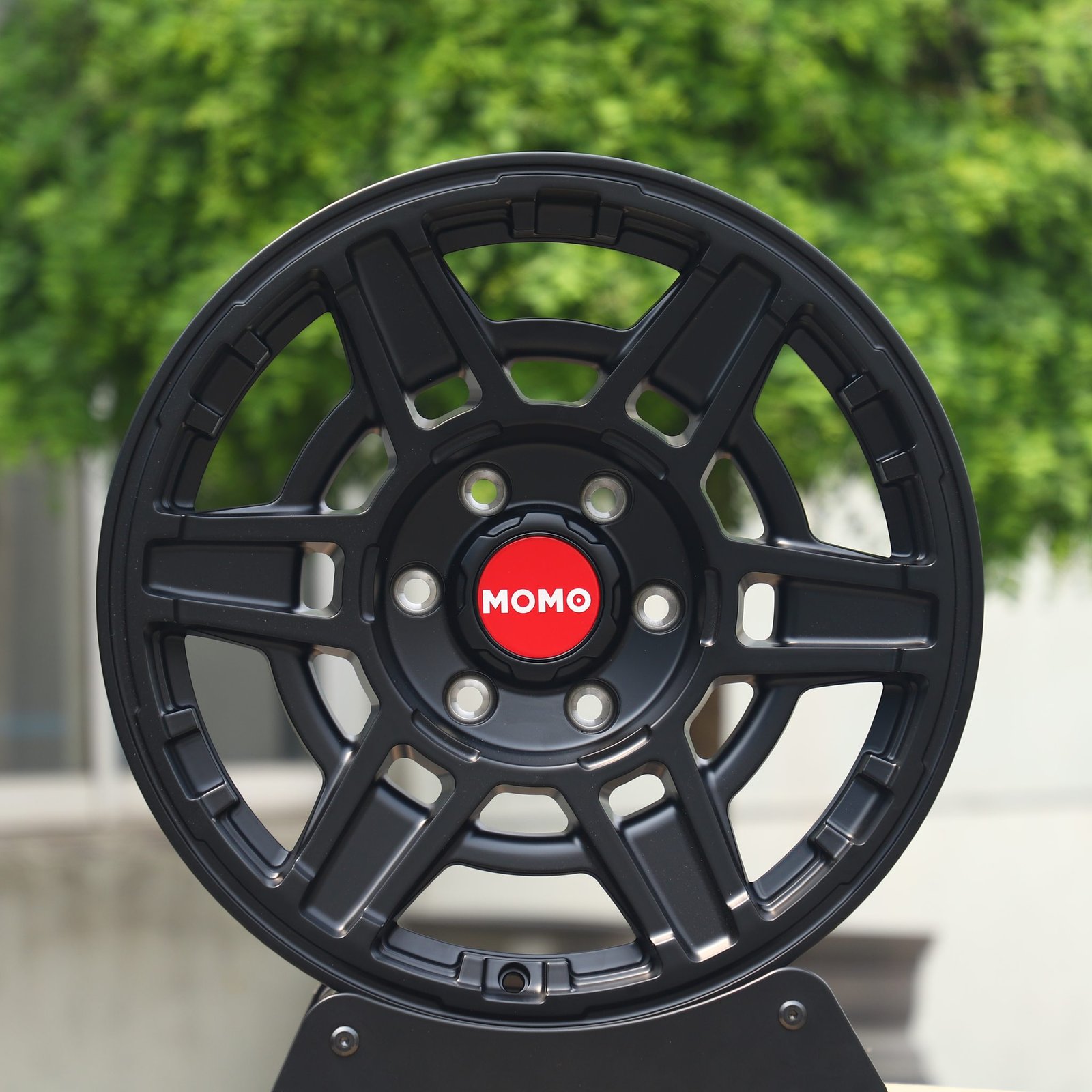 Ford F-150 wheels – Matte Black Double-Ring (Momo-Style), front view
