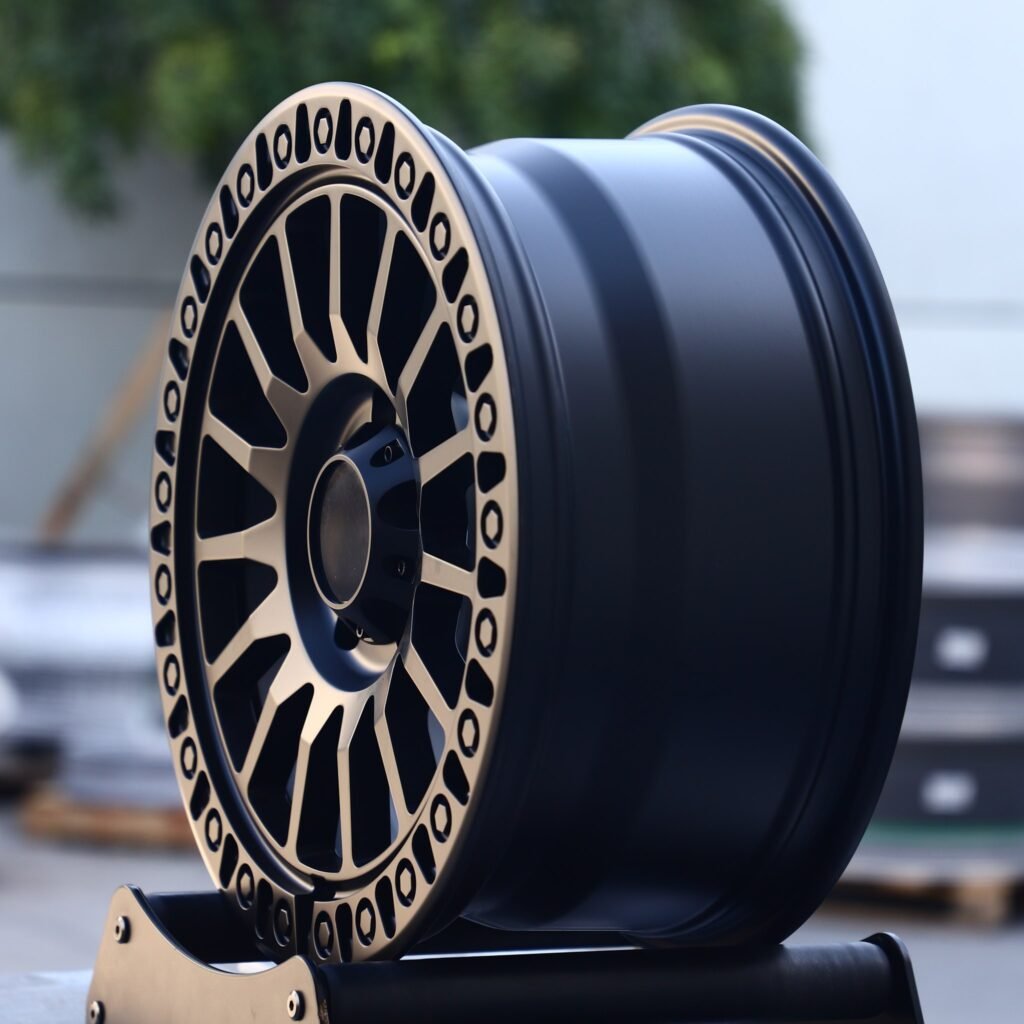 5x127 wheels – Matte Black Exposed Bolt Detail, side view