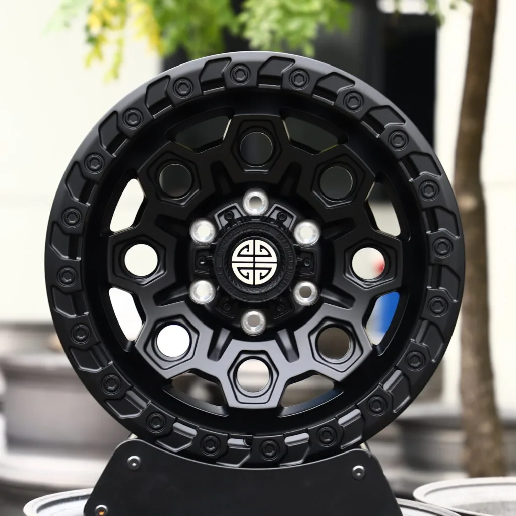 Ford F-150 wheels – Matte Black Exposed Bolt Detail, front view