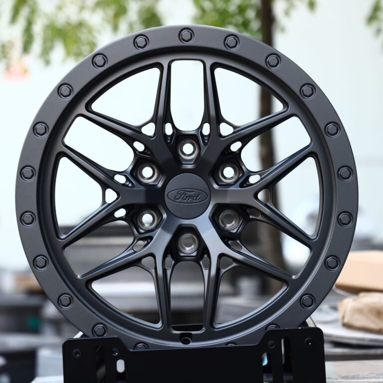 Ford F-150 wheels – Matte Black Exposed Bolt Detail, front view