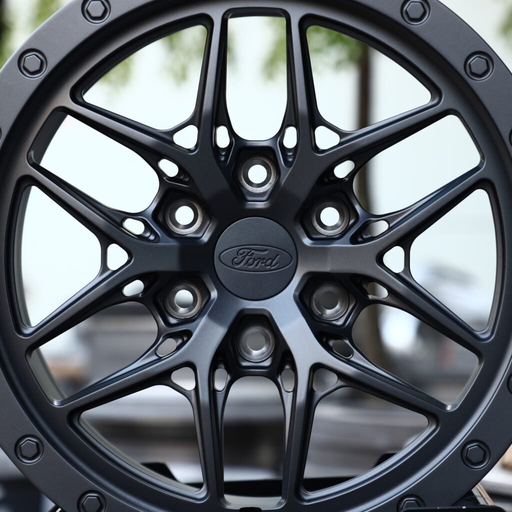 Ford Ranger wheels – Matte Black Exposed Bolt Detail, lip and barrel detail