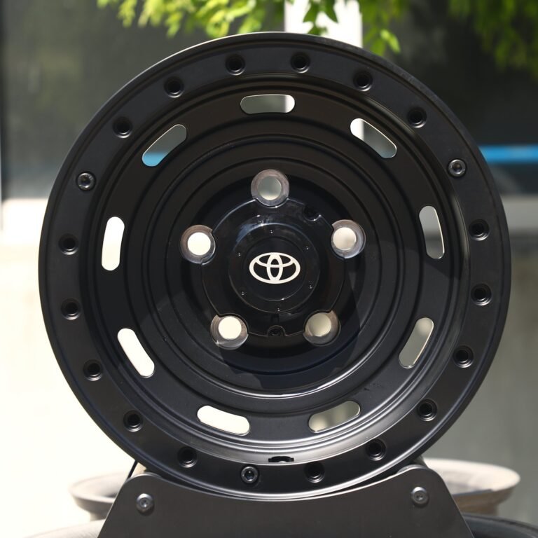 Toyota Tacoma wheels – Matte Black Full-Face, front view