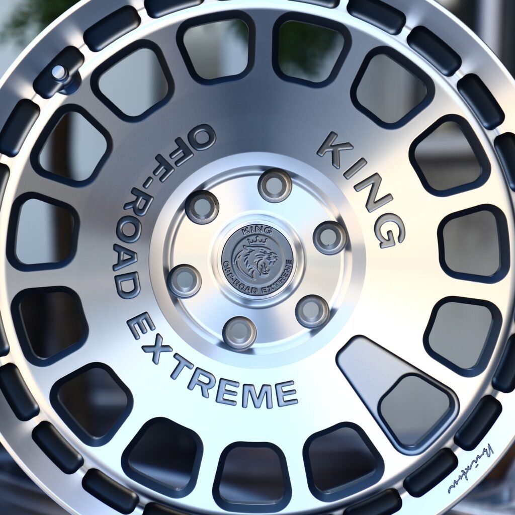 Toyota Tacoma wheels – Matte Black Full-Face Machined Face, lip and barrel detail