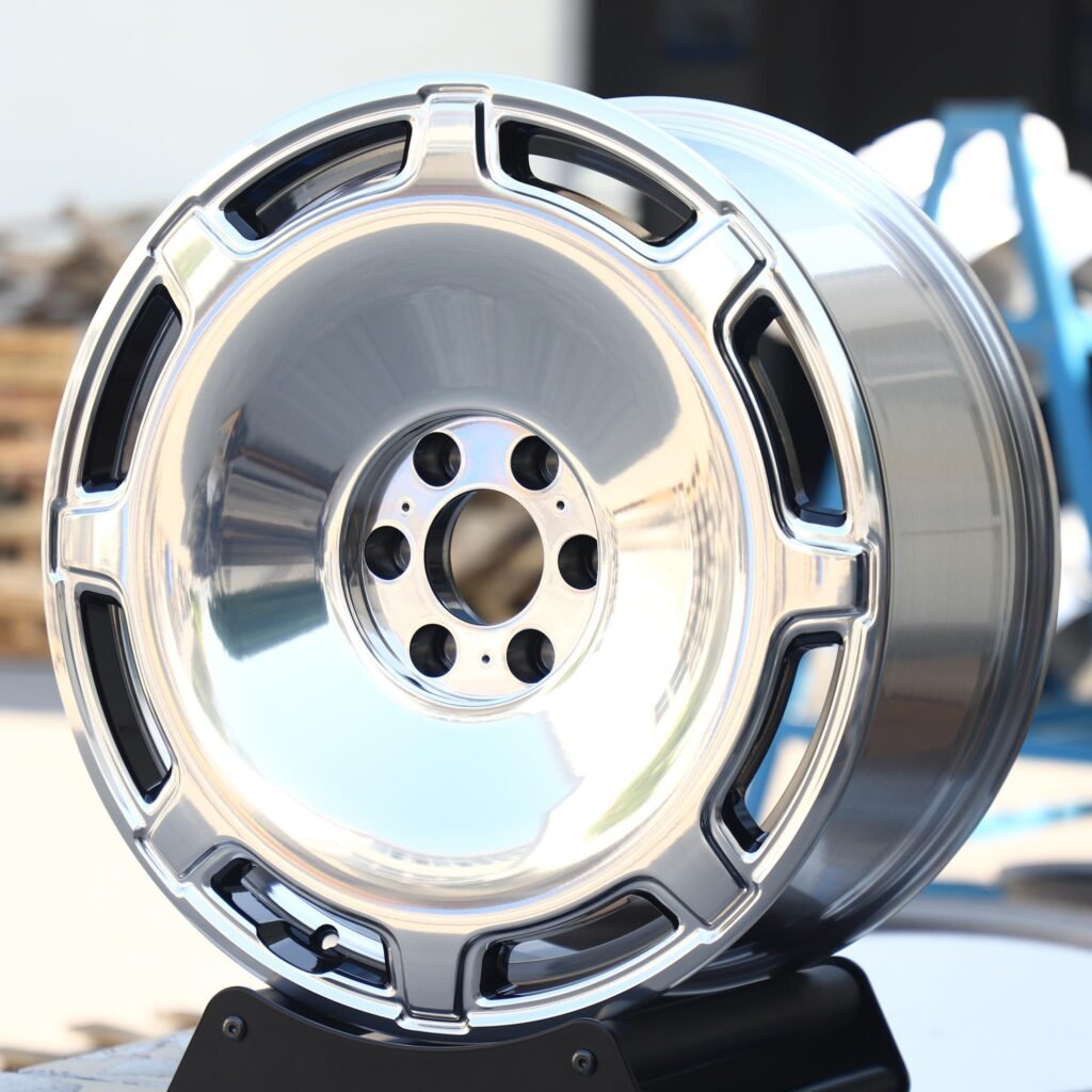 6x135 wheels – Matte Black Full-Face, side view