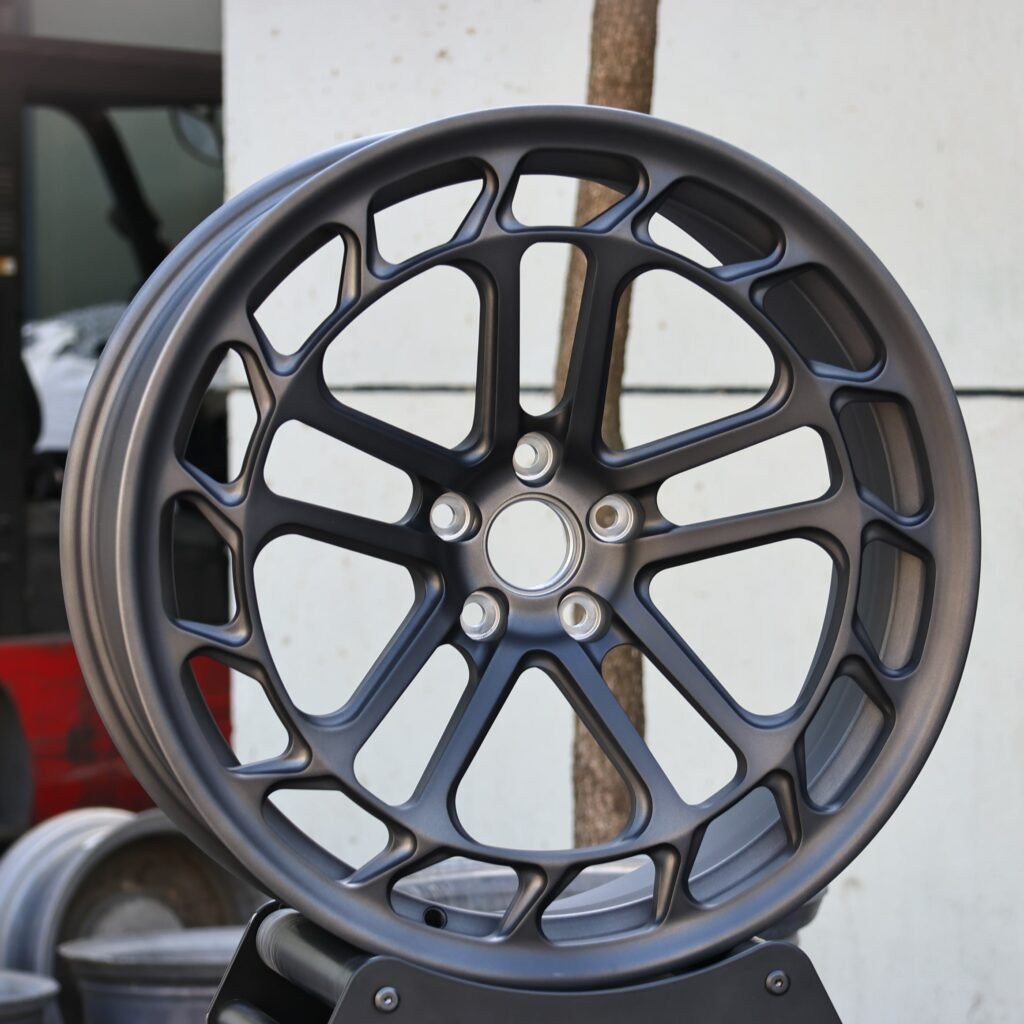 Matte Black / Gunmetal Double-Ring Spoke Left/Right Directional Forged Wheels - Audi A6 / BMW 5 Series Fitment (5-Lug) view 2