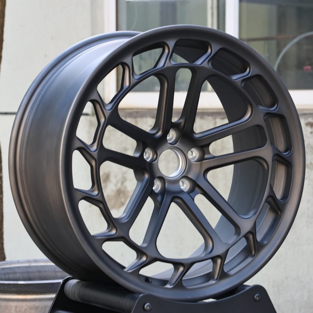 Matte Black / Gunmetal Double-Ring Spoke Left/Right Directional Forged Wheels - Audi A6 / BMW 5 Series Fitment (5-Lug) view 3