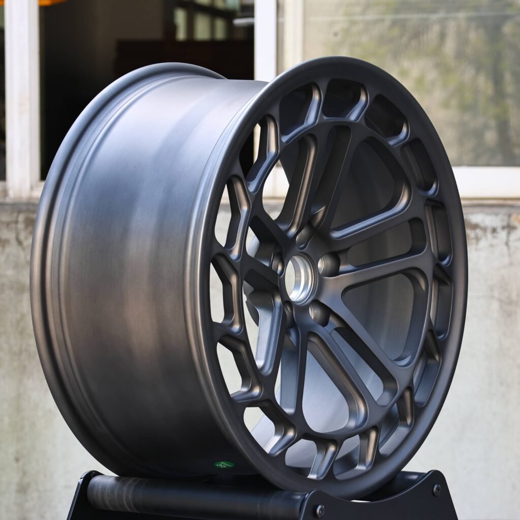 Matte Black / Gunmetal Double-Ring Spoke Left/Right Directional Forged Wheels - Audi A6 / BMW 5 Series Fitment (5-Lug) view 4