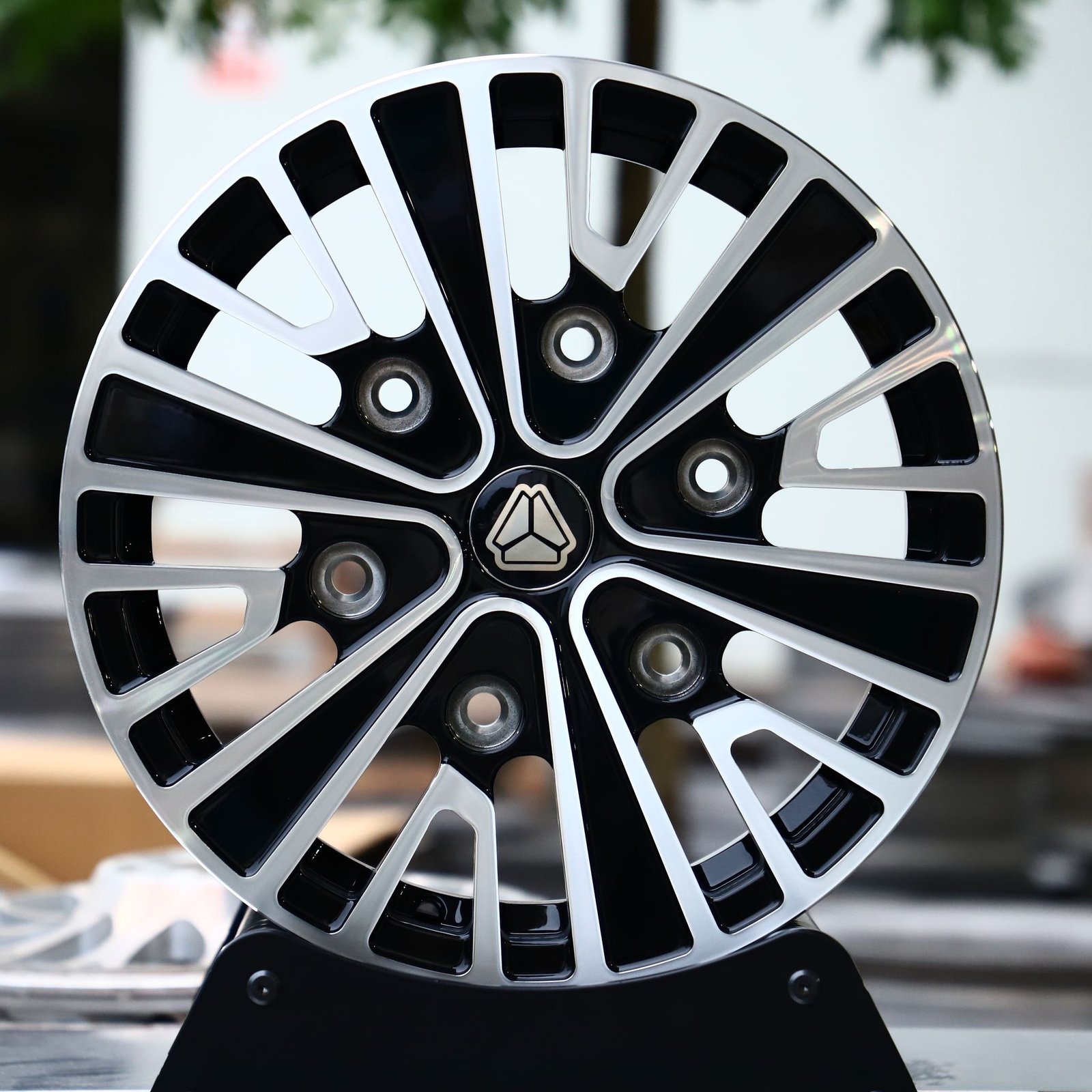 Ford F-150 wheels – Matte Black Machined Face, front view