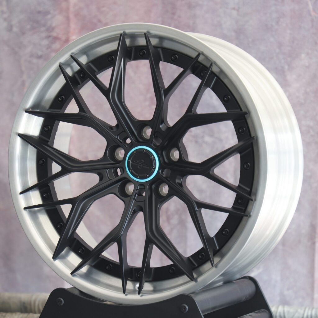 Matte Black Multi-Spoke Machined Lip 2-Piece Forged Wheels - Audi A6 / Mercedes-Benz E-Class Fitment (5-Lug) 2-Piece forged wheel