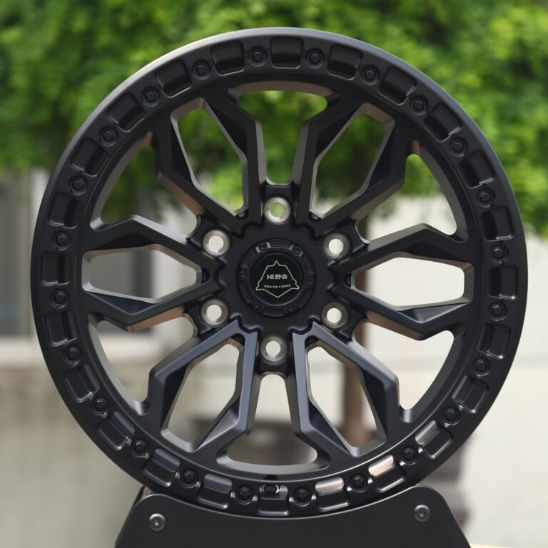 Ford F-150 wheels – Matte Black Petal Exposed Bolt Detail, front view