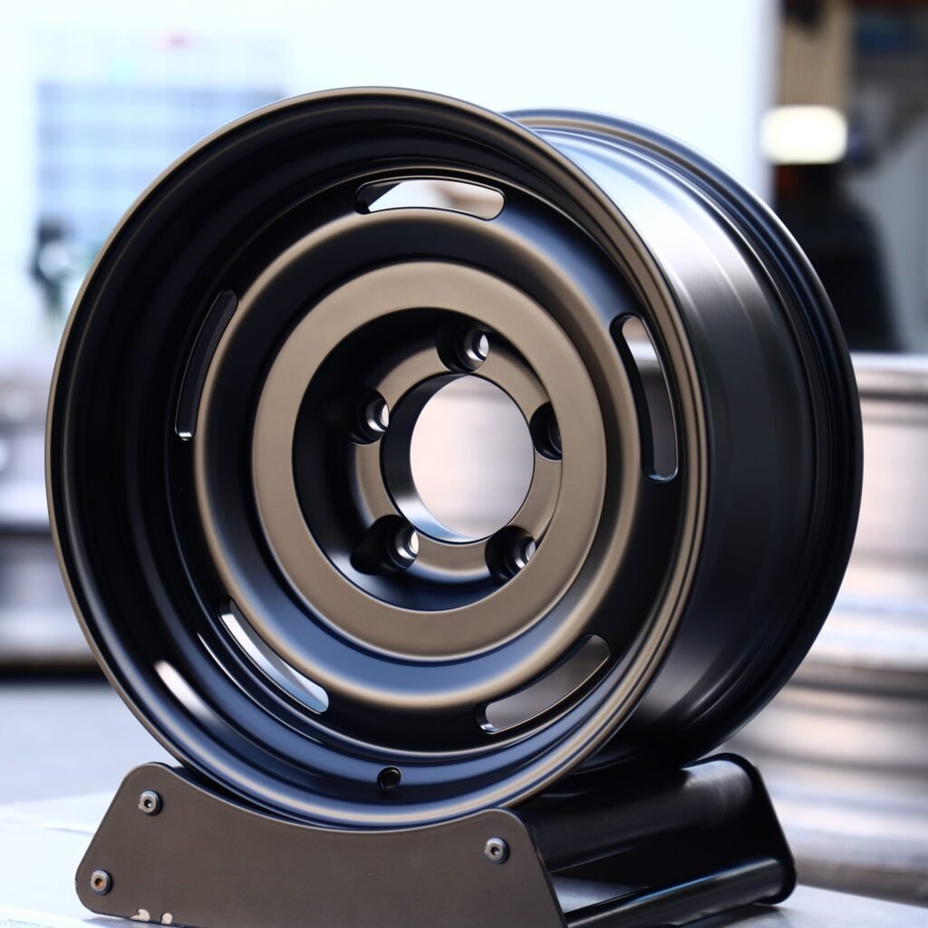 Toyota Land Cruiser wheels – Matte Black Semi-Full-Face Deep Lip, angled view