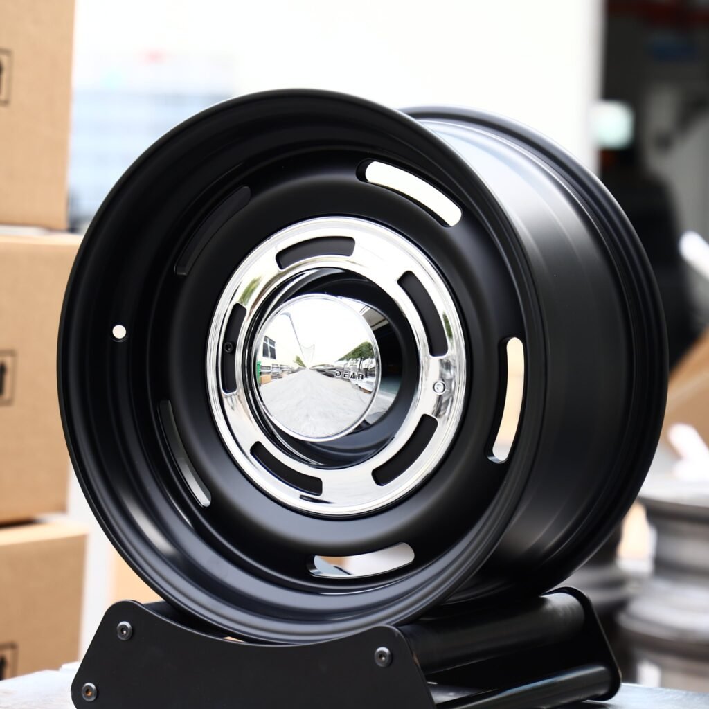 Matte Black Semi-Full-Face Forged Wheels - Jeep Wrangler / Toyota Land Cruiser Fitment (5-Lug) – Design 2 view 2