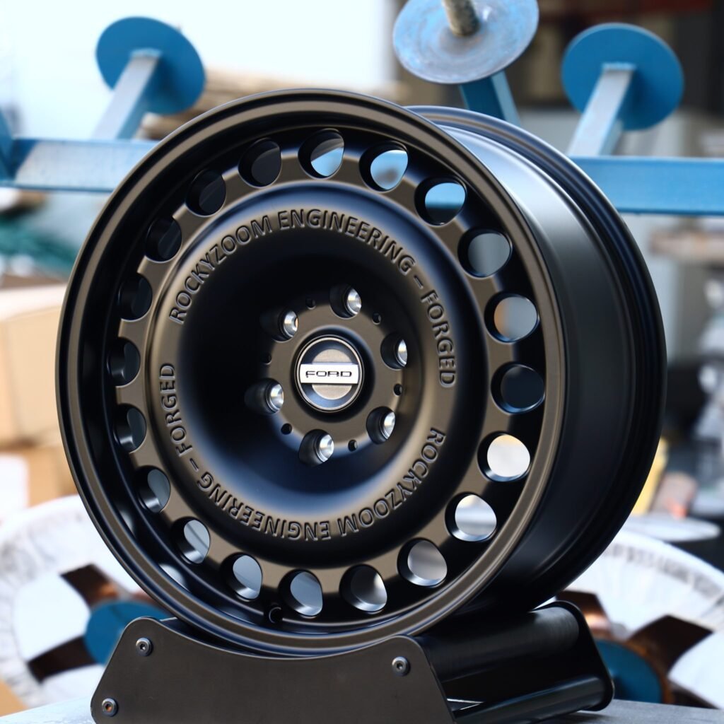 Ford Bronco wheels – Matte Black Semi-Full-Face, angled view