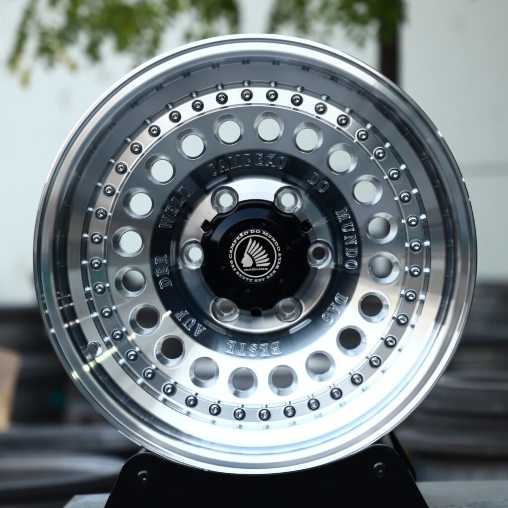 Ford F-150 wheels – Matte Black Semi-Full-Face Riveted, front view