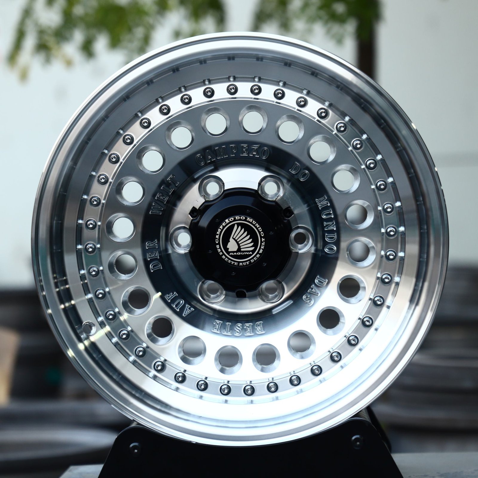 Ford F-150 wheels – Matte Black Semi-Full-Face Riveted, front view