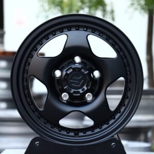 Suzuki OEM-Style Matte Black Semi-Full-Face Riveted Wide Lip Forged Wheels – Suzuki Jimny Fitment (5-Lug)