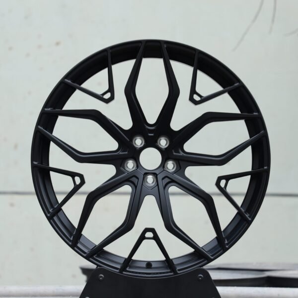 Audi A6 wheels – Matte Black Split-Spoke, front view