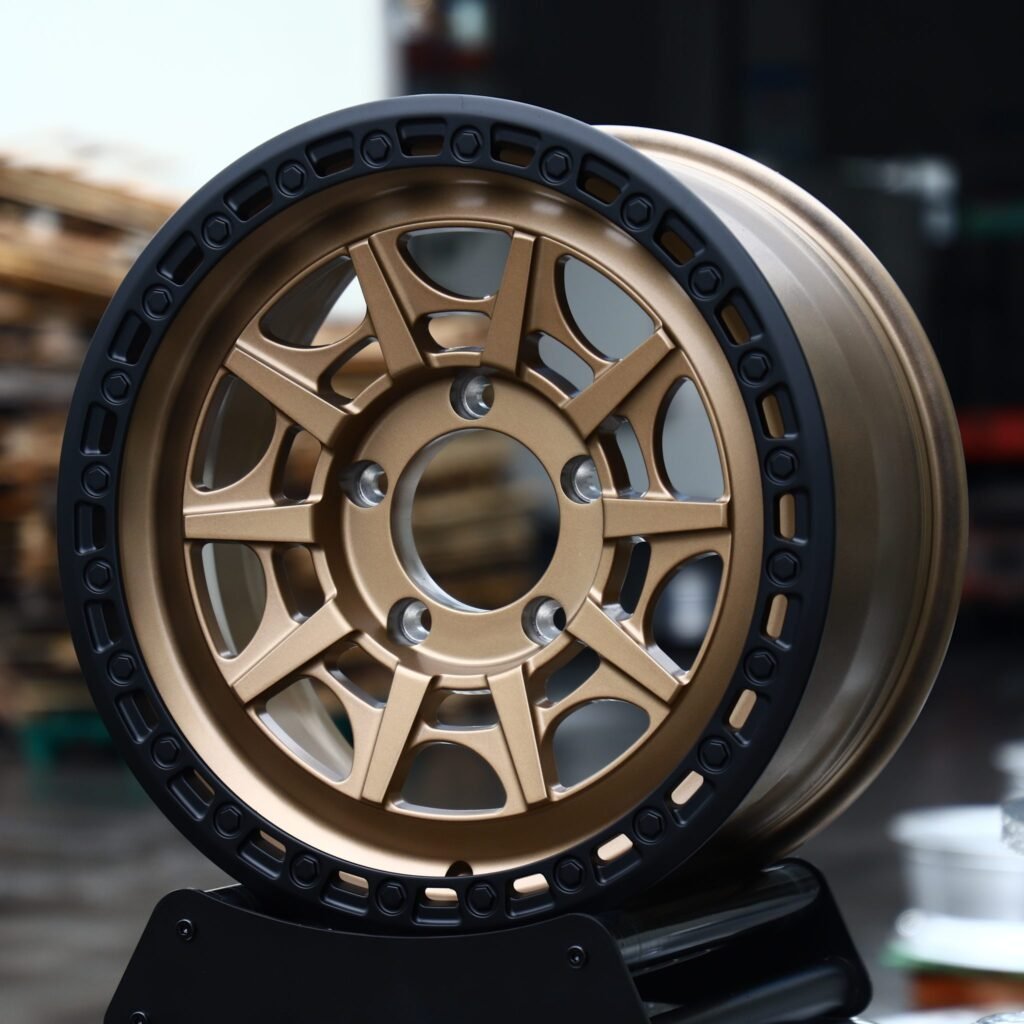 Toyota Land Cruiser wheels – Matte Bronze 8-Spoke Bolt-Ring, angled view