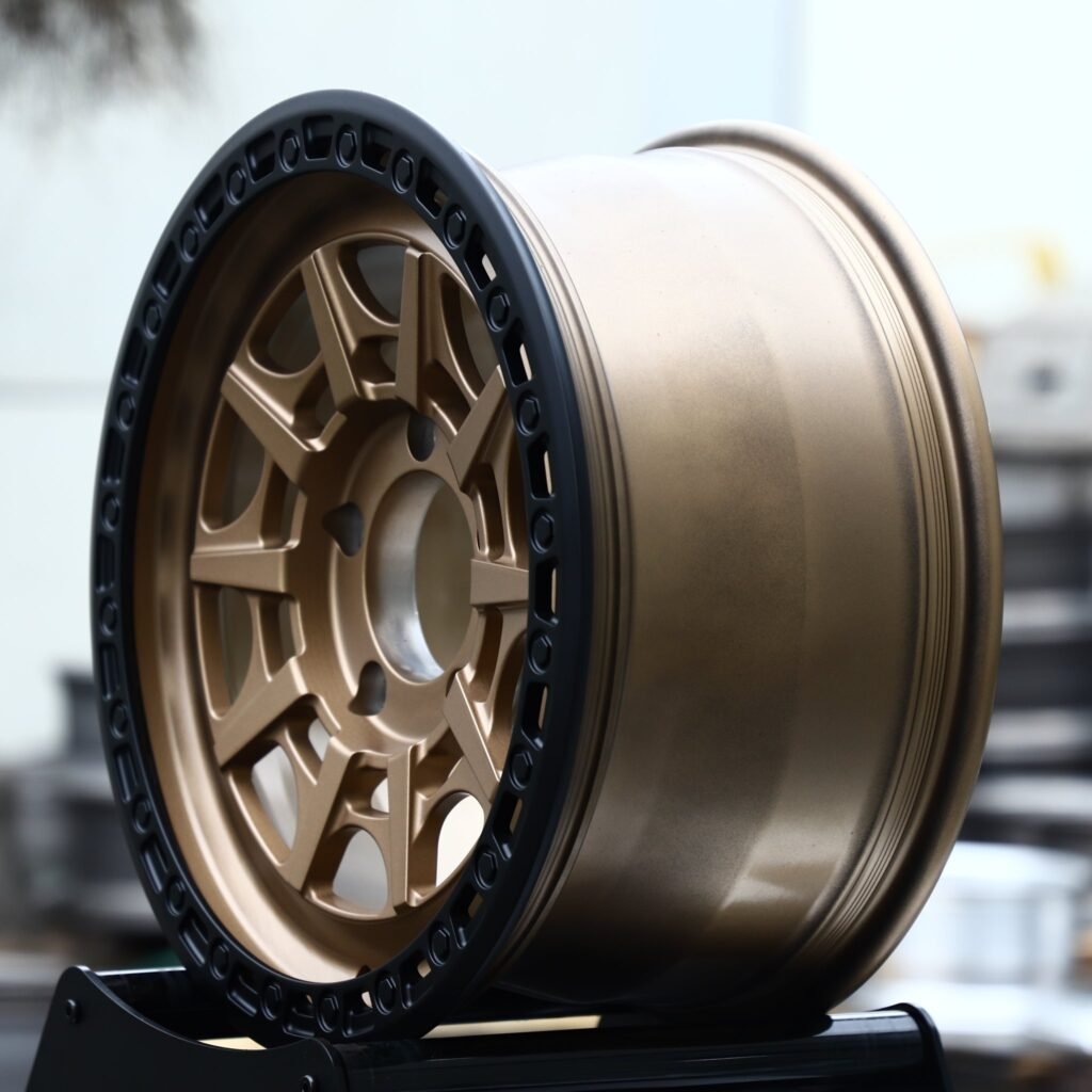 5x127 wheels – Matte Bronze 8-Spoke Bolt-Ring, side view