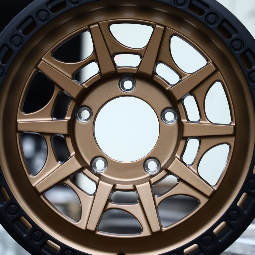 Jeep Gladiator wheels – Matte Bronze 8-Spoke Bolt-Ring, lip and barrel detail