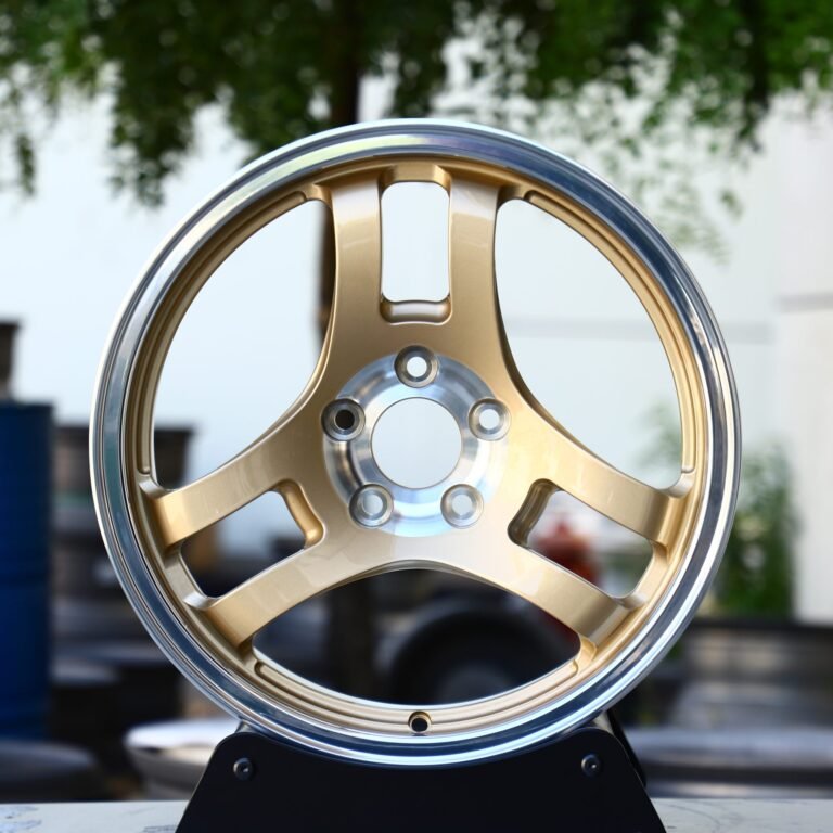 Porsche 911 wheels – Matte Gold 3-Spoke, front view
