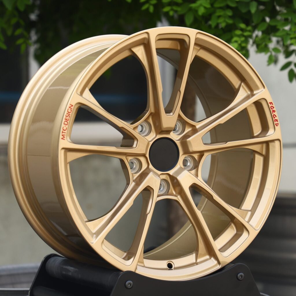 5x100 wheels – Matte Gold 5 V-Spoke, side view