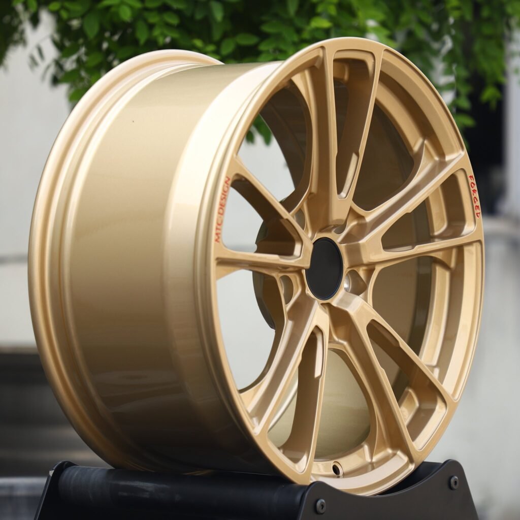 BMW M3 F80 wheels – Matte Gold 5 V-Spoke, lip and barrel detail