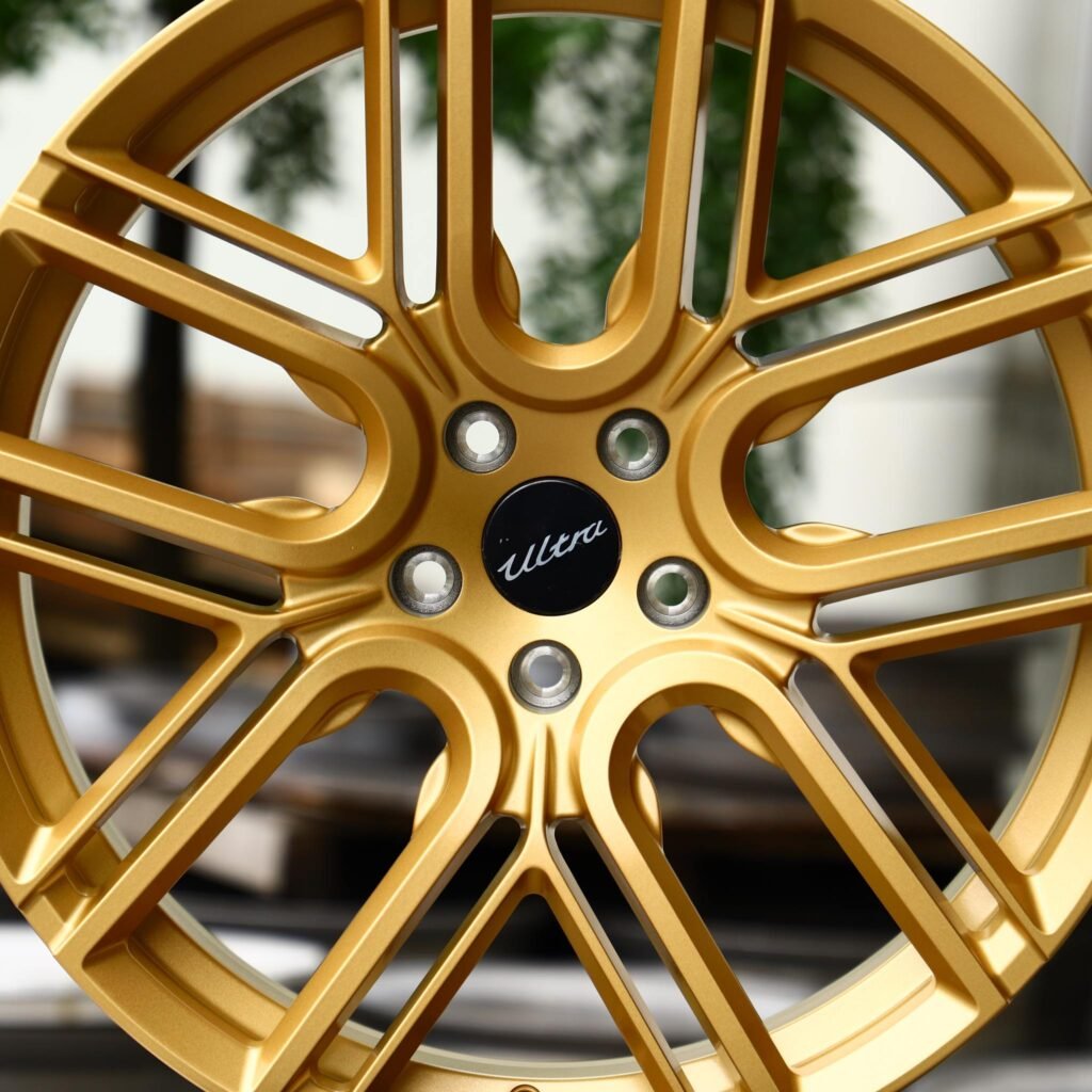 5x120 wheels – Matte Gold 5 Y-Spoke, side view