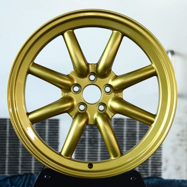 Porsche 911 wheels – Matte Gold 8-Spoke Deep Lip, front view