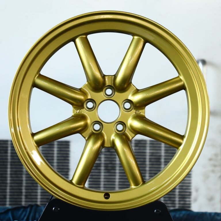 Porsche 911 wheels – Matte Gold 8-Spoke Deep Lip, front view