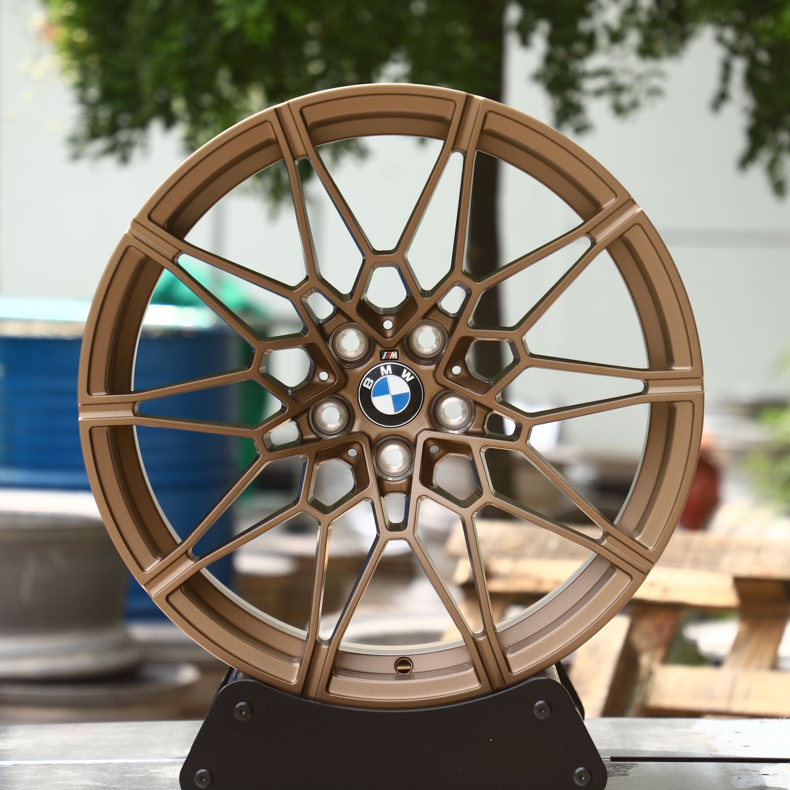 BMW M2 G87 wheels – Matte Gold Cut-Out, front view