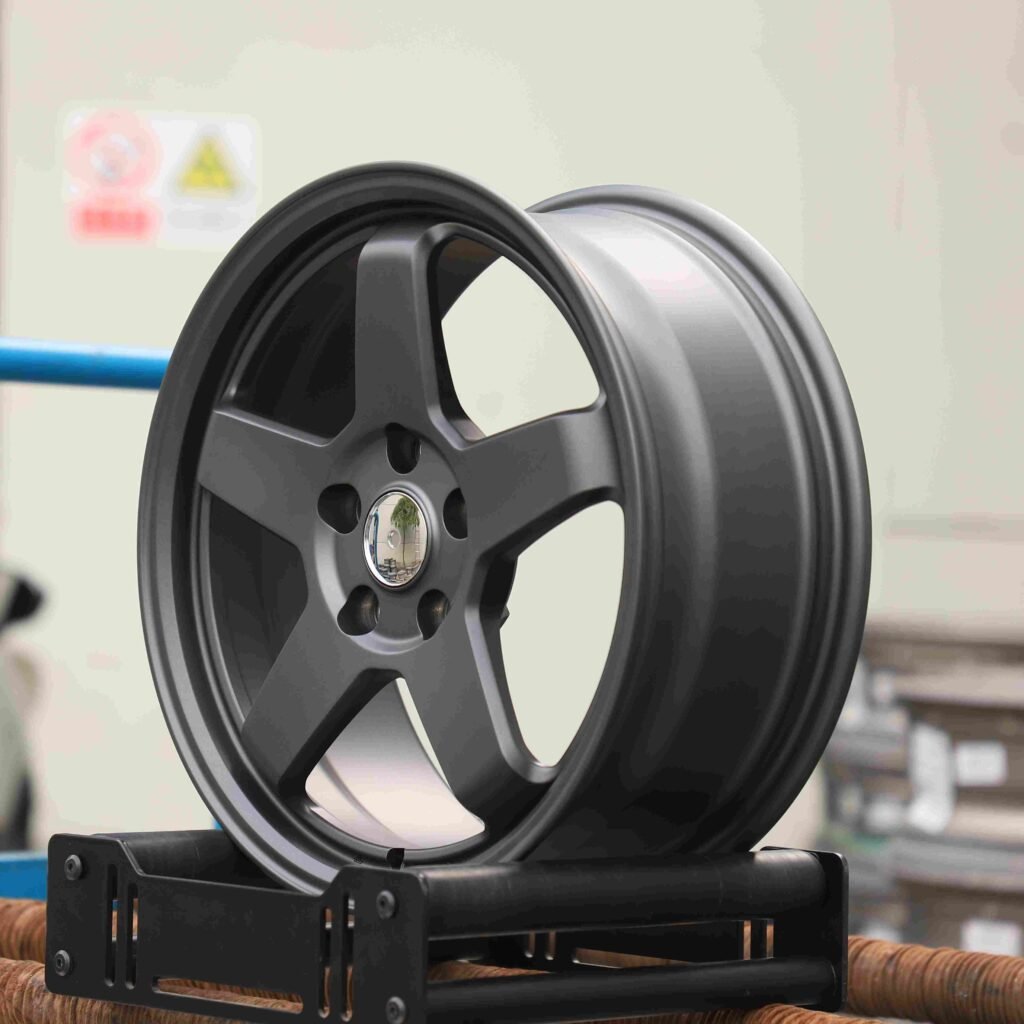 5x112 wheels – Matte Gunmetal 5-Spoke, side view