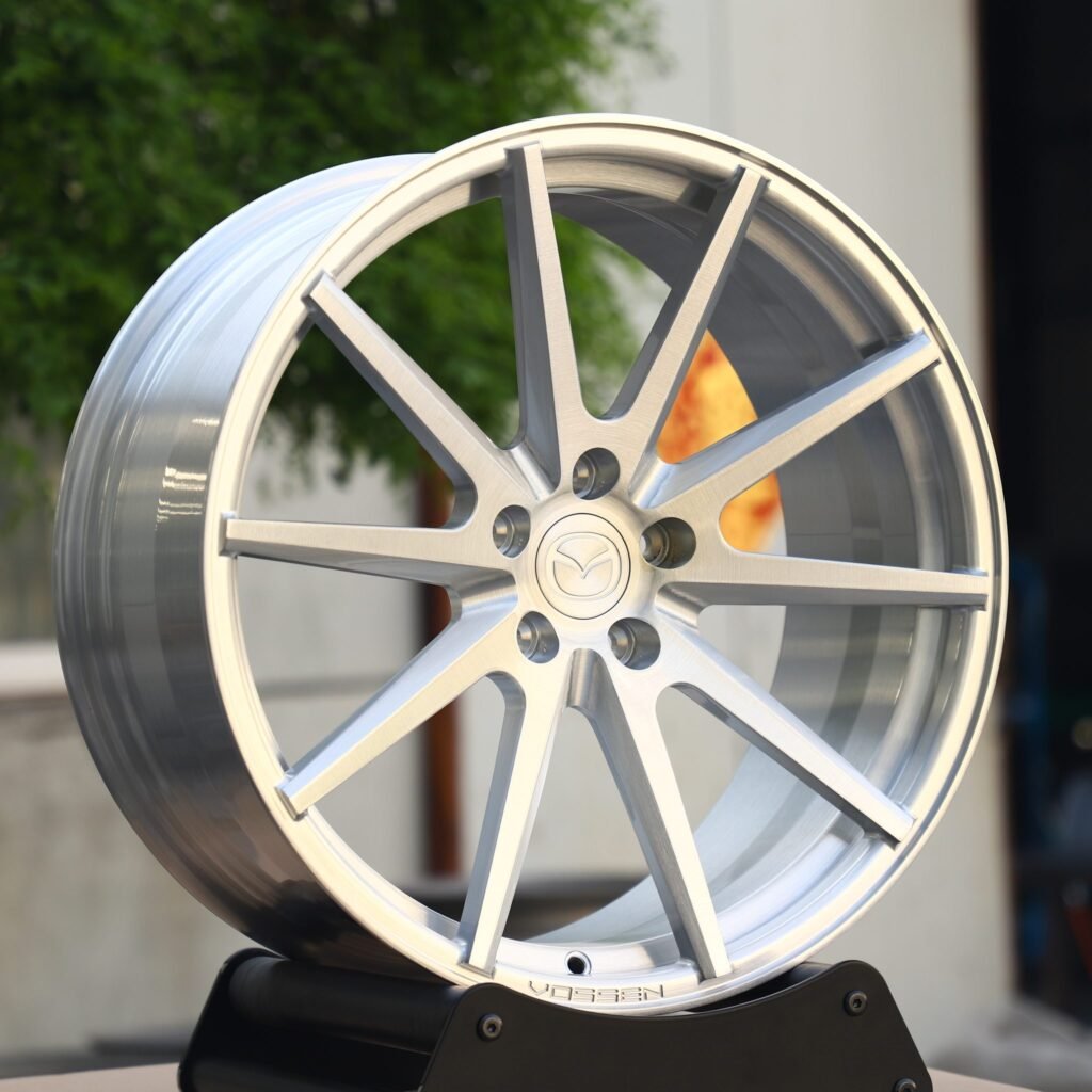 5x114.3 wheels – Matte Silver 10-Spoke, side view