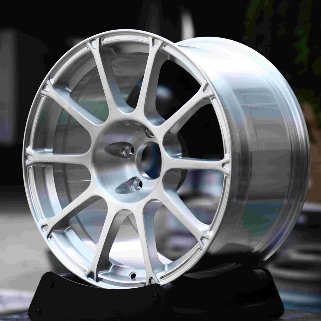 BMW 3 Series F30 wheels – Matte Silver 10-Spoke, angled view
