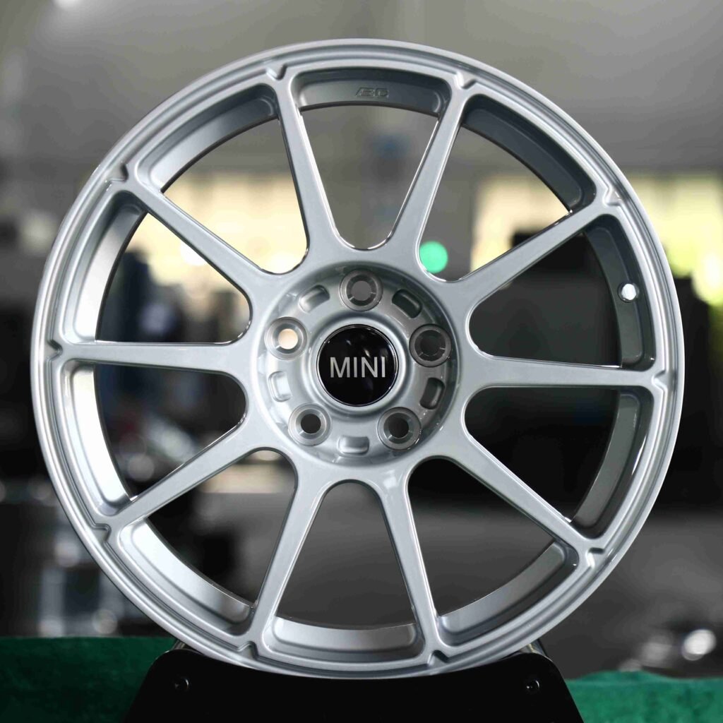 Mini Countryman wheels – Matte Silver 10-Spoke (Mini OEM-Style), front view