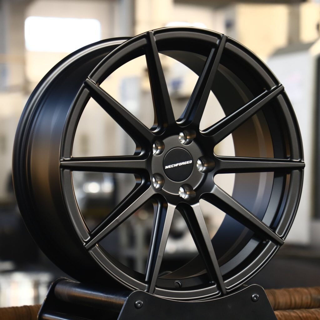 BMW M3 G80 wheels – Matte Silver 10-Spoke, angled view
