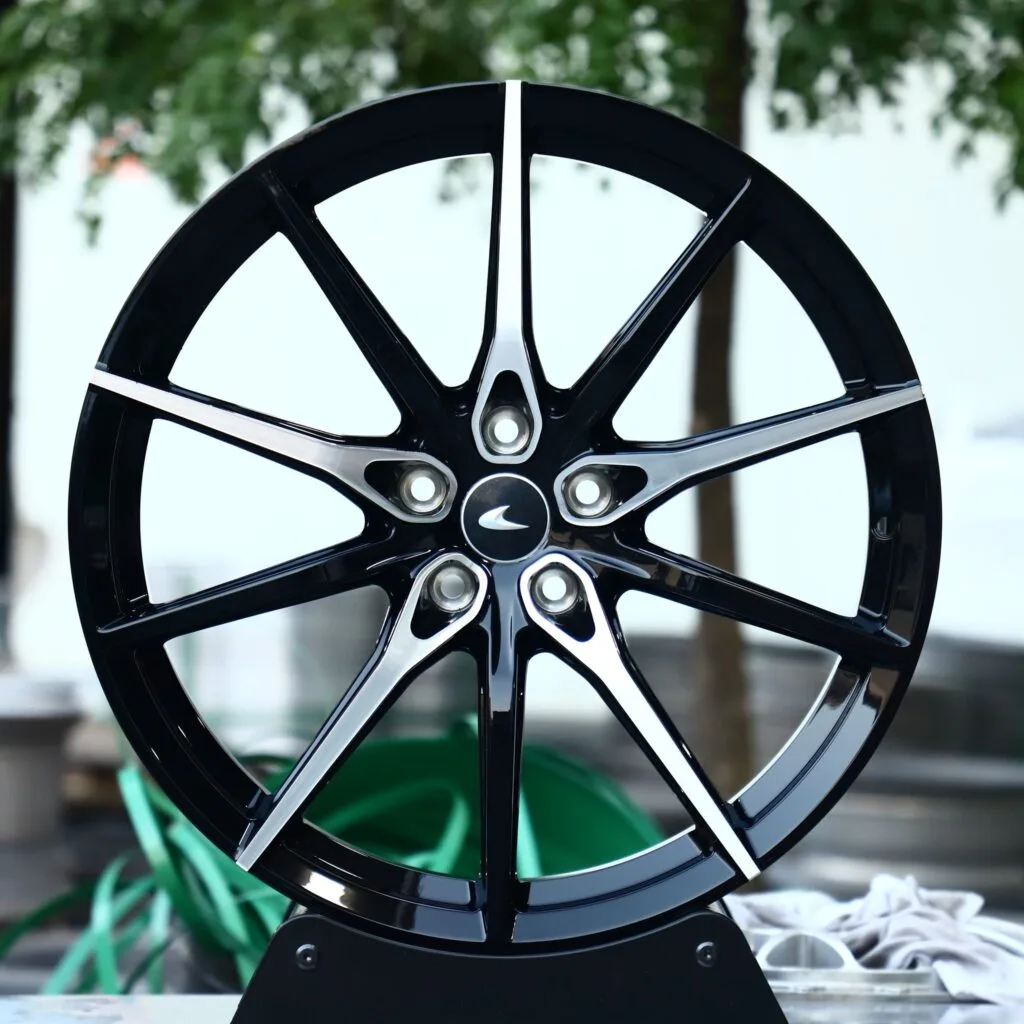 McLaren MP4-12C wheels – Matte Silver 10-Spoke Machined Face (McLaren OEM-Style), front view