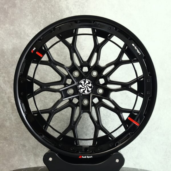 Audi A4 wheels – Gloss Black Mesh, front view
