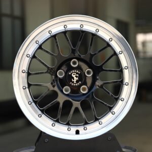Porsche 911 / BMW M3 Forged Wheels – Gloss Black Multi-Spoke Riveted Polished Deep Lip